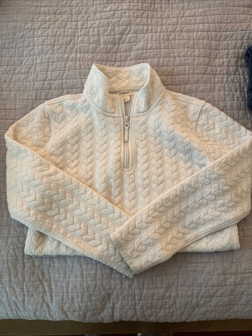 Crewcuts Cream Quilted Half-Zip Cowl Sweater